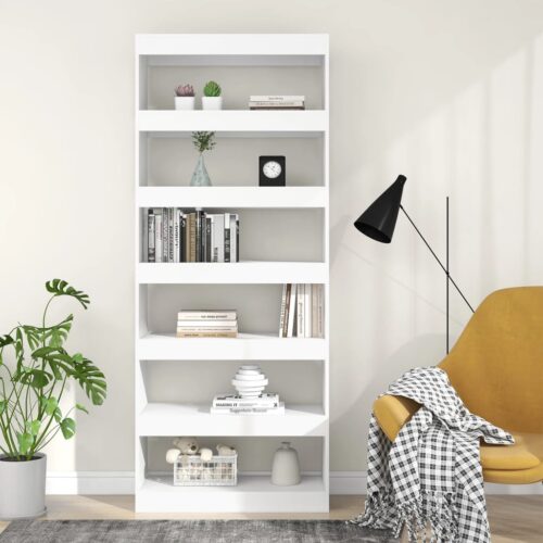 Book Cabinet/Room Divider White 80x30x198cm Engineered Wood - Image 5