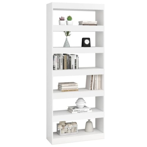Book Cabinet/Room Divider White 80x30x198cm Engineered Wood - Image 6