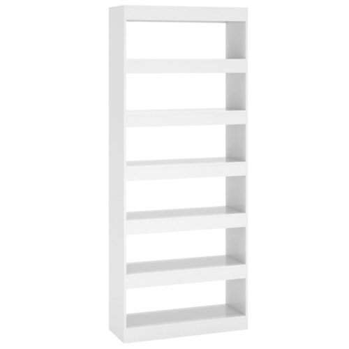 Book Cabinet/Room Divider High Gloss White 80x30x198cm Engineered Wood - Image 2
