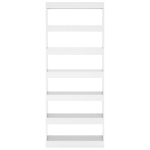 Book Cabinet/Room Divider High Gloss White 80x30x198cm Engineered Wood - Image 5
