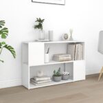 Book Cabinet White 100x24x63cm Engineered Wood
