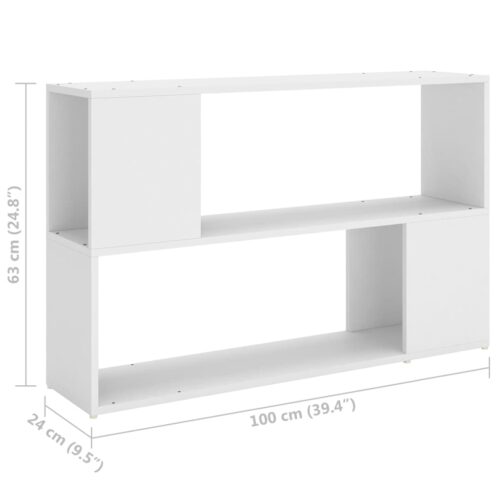 Book Cabinet White 100x24x63cm Engineered Wood - Image 7