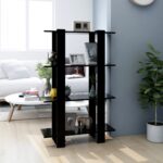 Book Cabinet/Room Divider Black 80x30x123.5cm