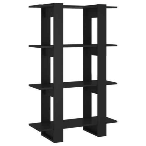 Book Cabinet/Room Divider Black 80x30x123.5cm - Image 2