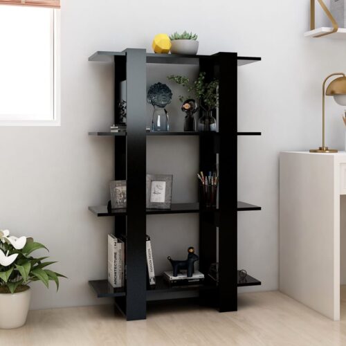 Book Cabinet/Room Divider Black 80x30x123.5cm - Image 3