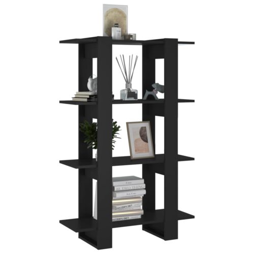 Book Cabinet/Room Divider Black 80x30x123.5cm - Image 4