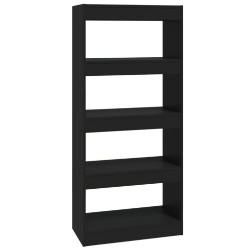 Book Cabinet/Room Divider Black 60x30x135cm Engineered Wood - Image 2