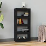 Book Cabinet/Room Divider Black 60x30x135cm Engineered Wood
