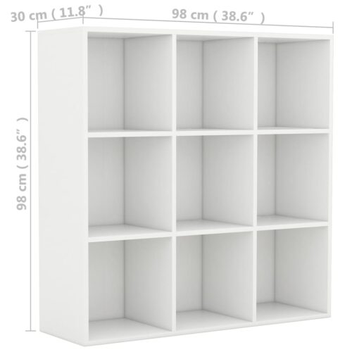 Book Cabinet White 98x29x97.5cm Engineered Wood - Image 6