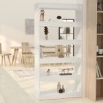 Book Cabinet/Room Divider High Gloss White 80x30x166cm Engineered Wood