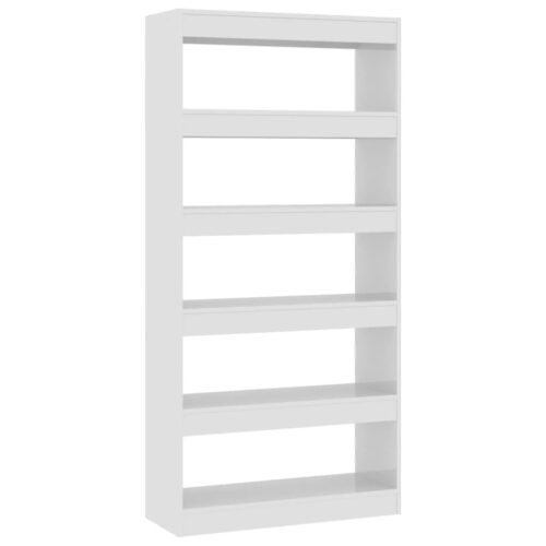 Book Cabinet/Room Divider High Gloss White 80x30x166cm Engineered Wood - Image 2