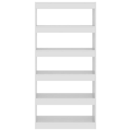 Book Cabinet/Room Divider High Gloss White 80x30x166cm Engineered Wood - Image 5