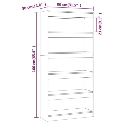 Book Cabinet/Room Divider High Gloss White 80x30x166cm Engineered Wood - Image 7
