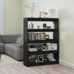 Book Cabinet/Room Divider Black 100x30x135cm