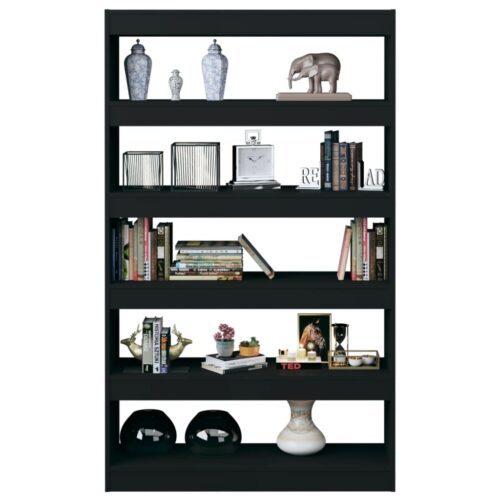 Book Cabinet/Room Divider Black 100x30x166cm - Image 4