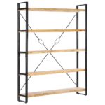 5-Tier Bookcase 140x30x180cm Solid Mango Wood
