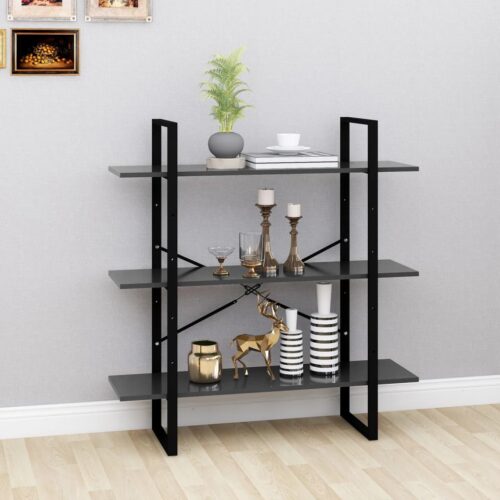 Book Cabinet Grey 100x30x105cm Engineered Wood