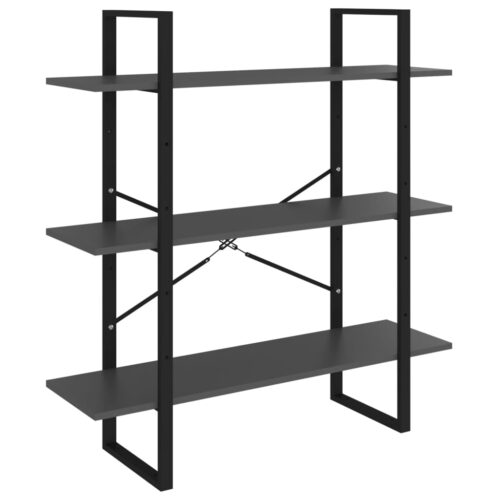 Book Cabinet Grey 100x30x105cm Engineered Wood - Image 2
