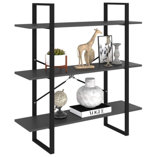 Book Cabinet Grey 100x30x105cm Engineered Wood - Image 3