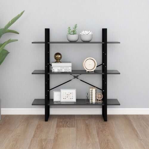 Book Cabinet Grey 100x30x105cm Engineered Wood - Image 4