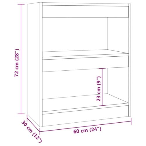 Book Cabinet/Room Divider White 60x30x72cm - Image 7