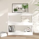 Book Cabinet/Room Divider White 80x30x72cm