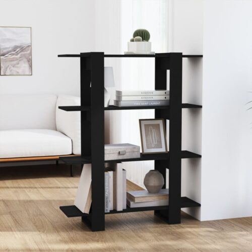 Book Cabinet/Room Divider Black 100x30x123.5cm