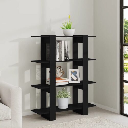 Book Cabinet/Room Divider Black 100x30x123.5cm - Image 6