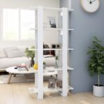 Book Cabinet/Room Divider High Gloss White 80x30x160cm