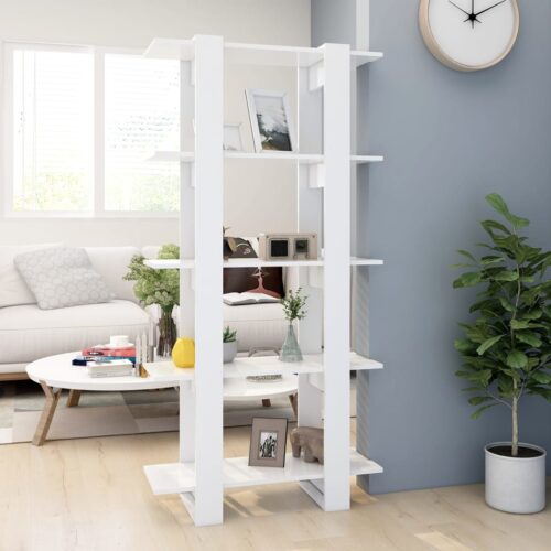 Book Cabinet/Room Divider White 80x30x160cm Engineered Wood