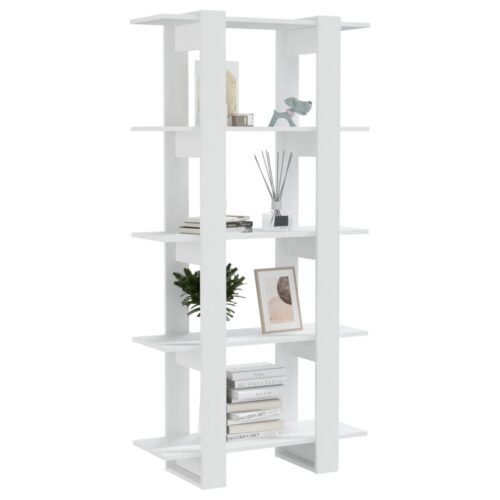 Book Cabinet/Room Divider White 80x30x160cm Engineered Wood - Image 4