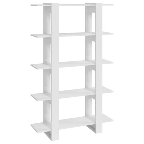 Book Cabinet/Room Divider High Gloss White 100x30x160cm - Image 2