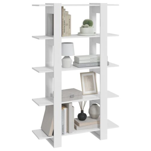 Book Cabinet/Room Divider High Gloss White 100x30x160cm - Image 5