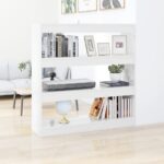 Book Cabinet/Room Divider High Gloss White 100x30x103cm