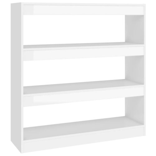 Book Cabinet/Room Divider High Gloss White 100x30x103cm - Image 2