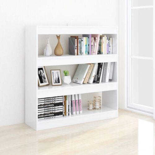 Book Cabinet/Room Divider High Gloss White 100x30x103cm - Image 5