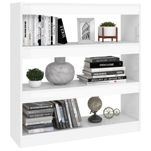 Book Cabinet/Room Divider High Gloss White 100x30x103cm - Image 6