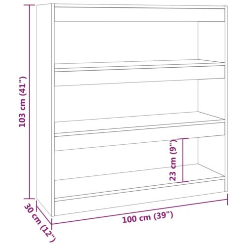 Book Cabinet/Room Divider High Gloss White 100x30x103cm - Image 7