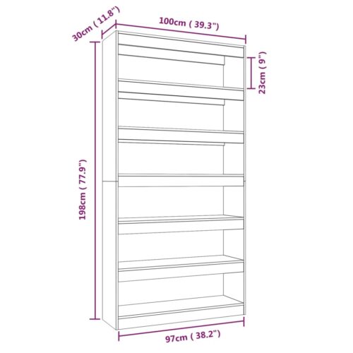 Book Cabinet/Room Divider White 100x30x198cm Engineered wood - Image 7