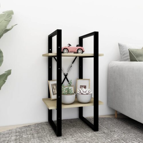2-Tier Book Cabinet Sonoma Oak 40x30x70cm Engineered Wood