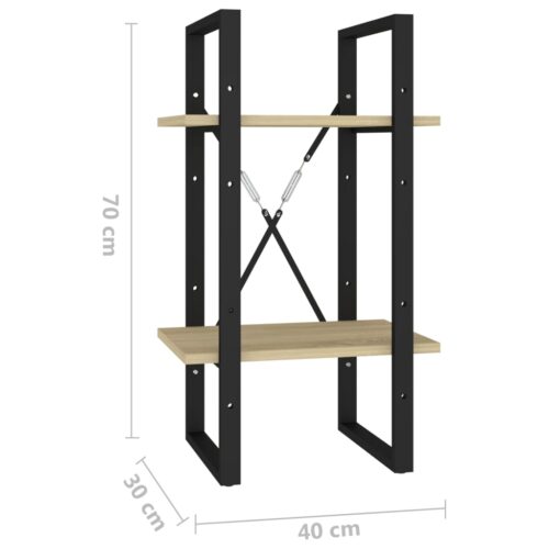 2-Tier Book Cabinet Sonoma Oak 40x30x70cm Engineered Wood - Image 7