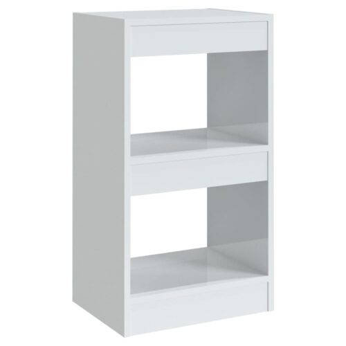 Book Cabinet/Room Divider High Gloss White 40x30x72cm - Image 2
