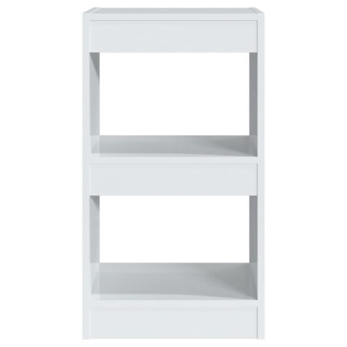 Book Cabinet/Room Divider High Gloss White 40x30x72cm - Image 3