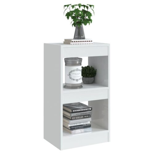 Book Cabinet/Room Divider High Gloss White 40x30x72cm - Image 6