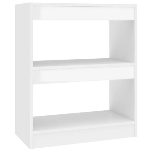 Book Cabinet/Room Divider High Gloss White 60x30x72cm - Image 2