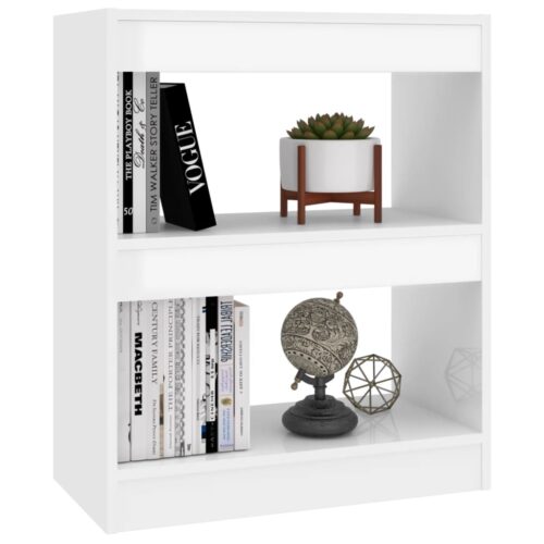 Book Cabinet/Room Divider High Gloss White 60x30x72cm - Image 4