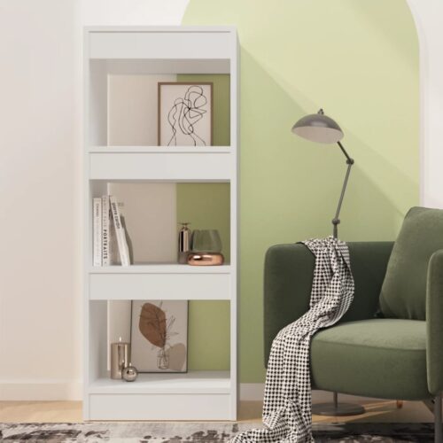Book Cabinet/Room Divider White 40x30x103cm Engineered Wood - Image 3