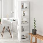 Book Cabinet/Room Divider White 40x30x166cm