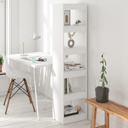 Book Cabinet/Room Divider White 40x30x166cm