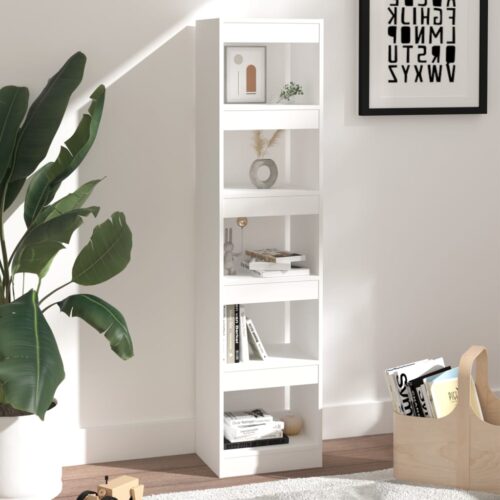 Book Cabinet/Room Divider White 40x30x166cm - Image 4